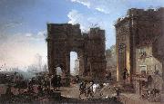 SALUCCI, Alessandro Harbour View with Triumphal Arch g Germany oil painting artist